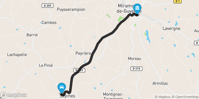 Itinéraire vers Miramont-de-Guyenne