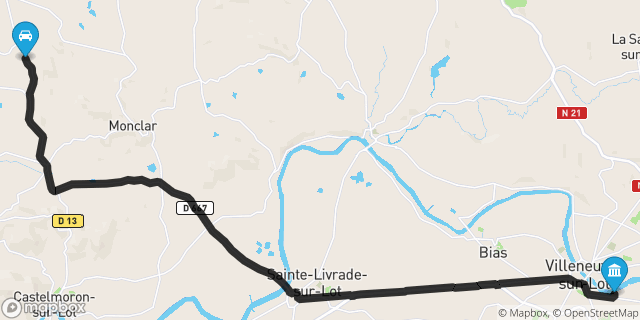 Itinéraire vers Villeneuve-sur-Lot