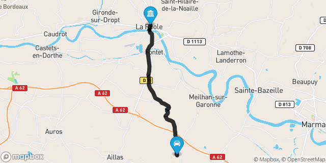 Itinéraire vers La Réole