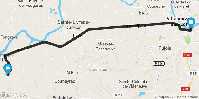 Itinéraire vers Villeneuve-sur-Lot