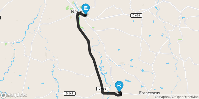Itinéraire vers Nérac