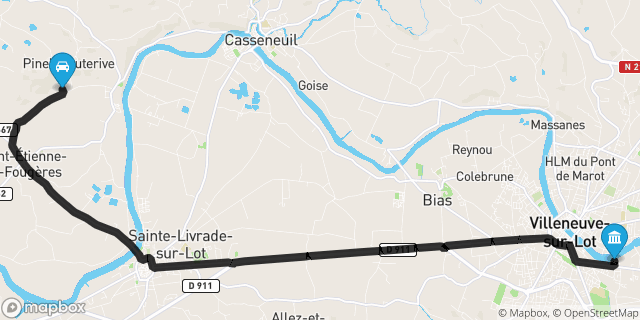 Itinéraire vers Villeneuve-sur-Lot