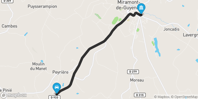 Itinéraire vers Miramont-de-Guyenne