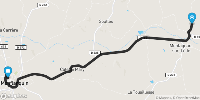 Itinéraire vers Monflanquin