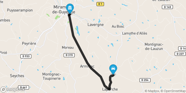Itinéraire vers Miramont-de-Guyenne