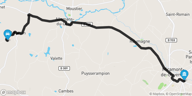 Itinéraire vers Miramont-de-Guyenne