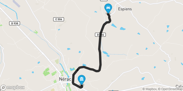 Itinéraire vers Nérac