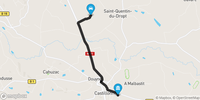 Itinéraire vers Castillonnès