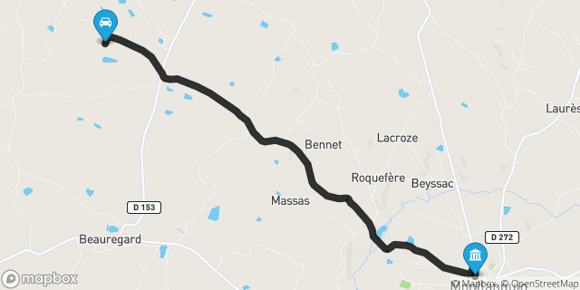 Itinéraire vers Monflanquin