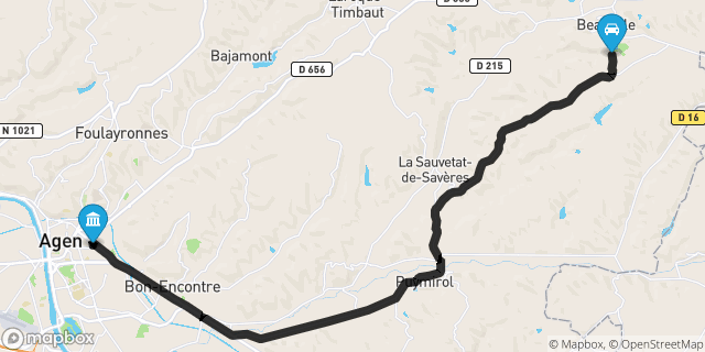 Itinéraire vers Agen
