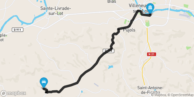Itinéraire vers Villeneuve-sur-Lot