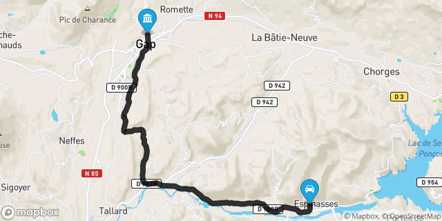 Itinéraire vers Gap