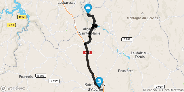 Itinéraire vers Saint-Chély-d'Apcher
