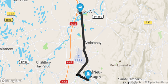 Itinéraire vers Ambérieu-en-Bugey
