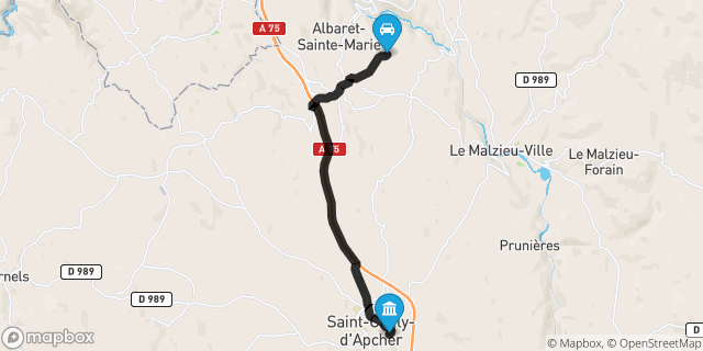 Itinéraire vers Saint-Chély-d'Apcher