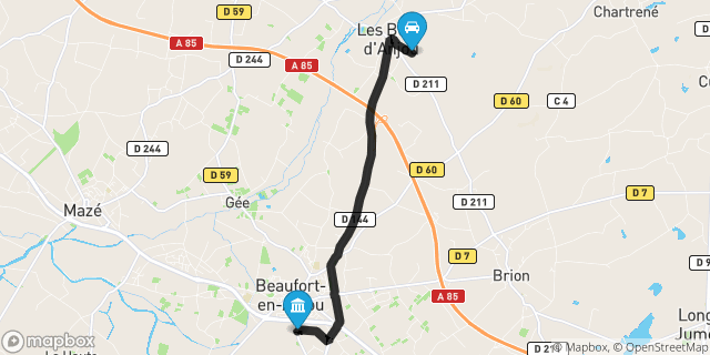 Itinéraire vers Beaufort-en-Vallée