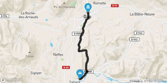 Itinéraire vers Gap