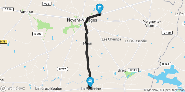 Itinéraire vers Noyant