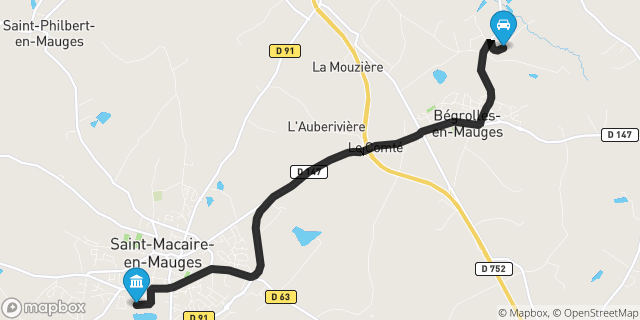 Itinéraire vers Saint-Macaire-en-Mauges