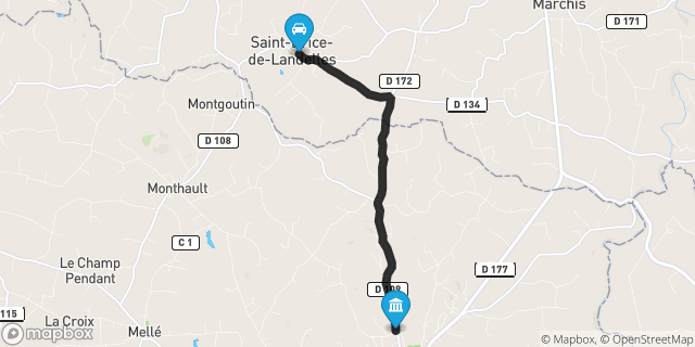 Itinéraire vers Louvigné-du-Désert