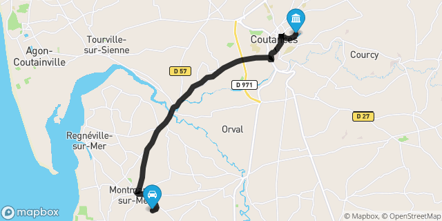 Itinéraire vers Coutances