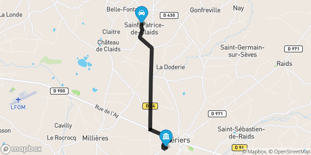 Itinéraire vers Périers