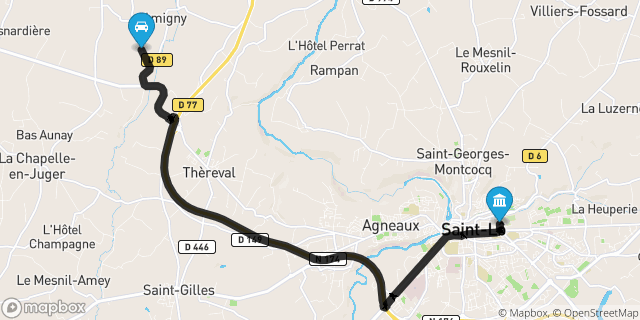 Itinéraire vers Saint-Lô