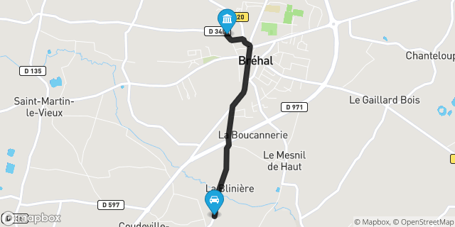 Itinéraire vers Bréhal