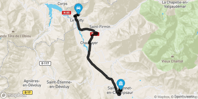 Itinéraire vers Saint-Bonnet-en-Champsaur
