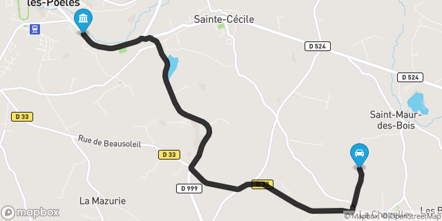 Itinéraire vers Villedieu-les-Poêles