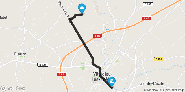 Itinéraire vers Villedieu-les-Poêles