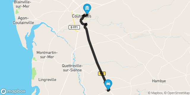 Itinéraire vers Coutances