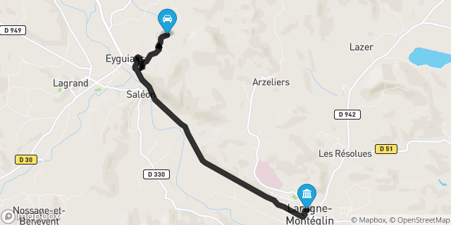 Itinéraire vers Laragne-Montéglin