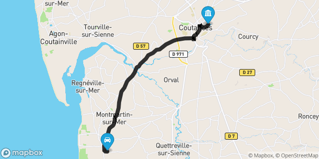 Itinéraire vers Coutances
