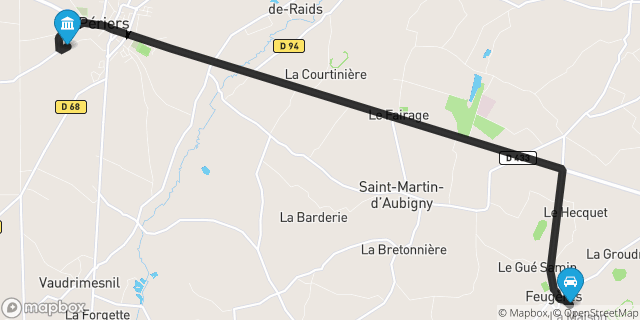 Itinéraire vers Périers