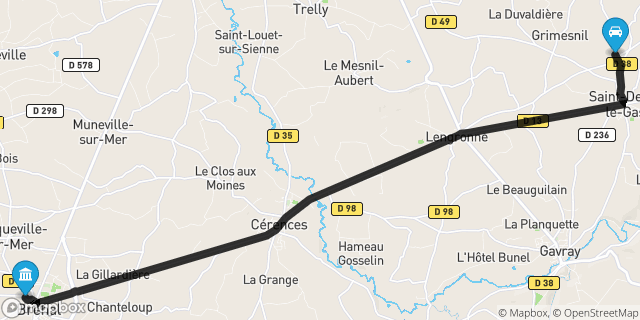 Itinéraire vers Bréhal
