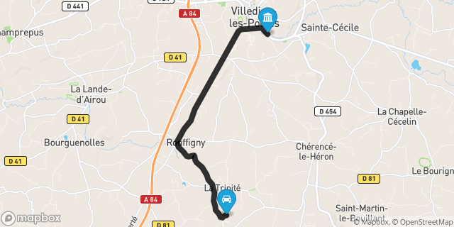 Itinéraire vers Villedieu-les-Poêles