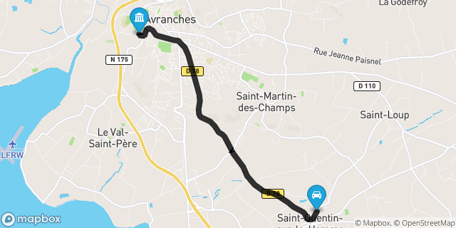 Itinéraire vers Avranches