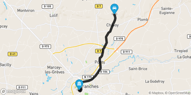 Itinéraire vers Avranches