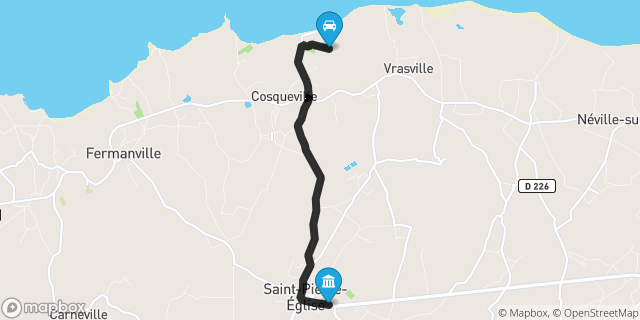 Itinéraire vers Saint-Pierre-Église