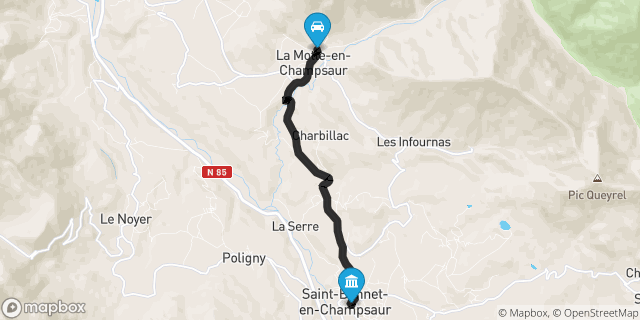 Itinéraire vers Saint-Bonnet-en-Champsaur