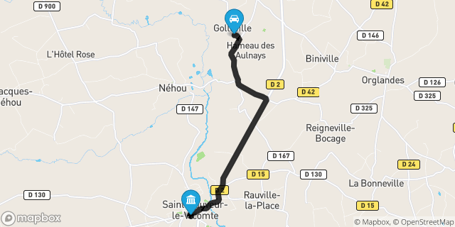 Itinéraire vers Saint-Sauveur-le-Vicomte