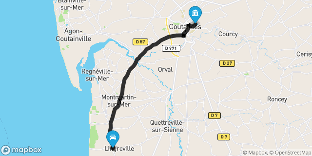 Itinéraire vers Coutances