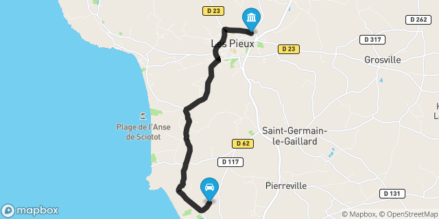 Itinéraire vers Pieux