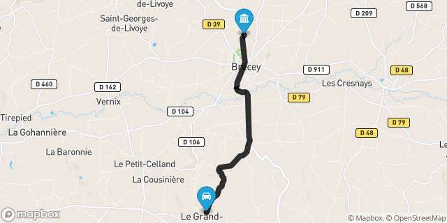 Itinéraire vers Brécey