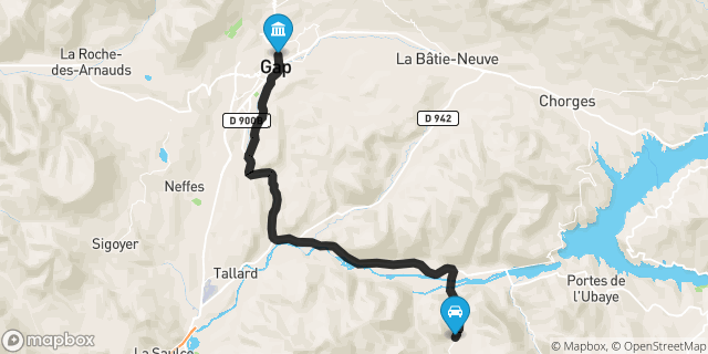 Itinéraire vers Gap