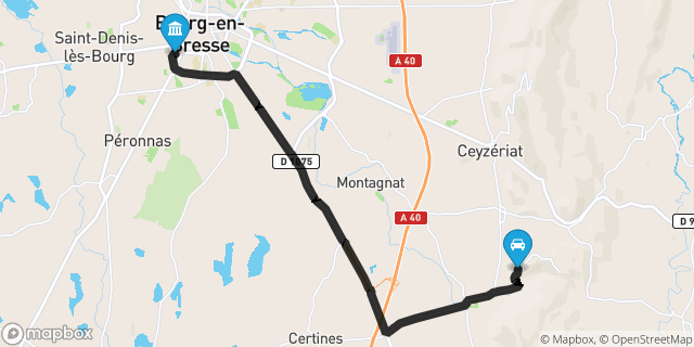 Itinéraire vers Bourg-en-Bresse
