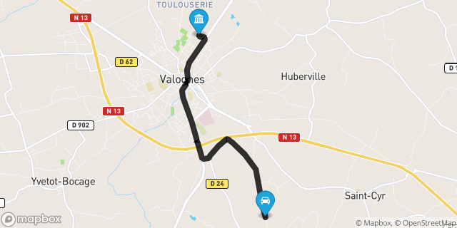 Itinéraire vers Valognes