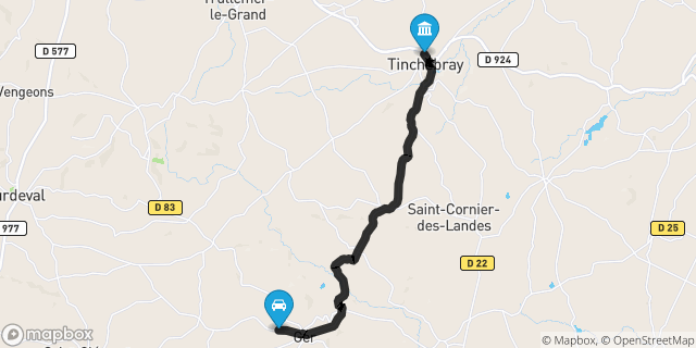 Itinéraire vers Tinchebray
