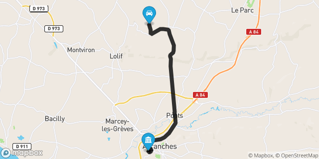 Itinéraire vers Avranches